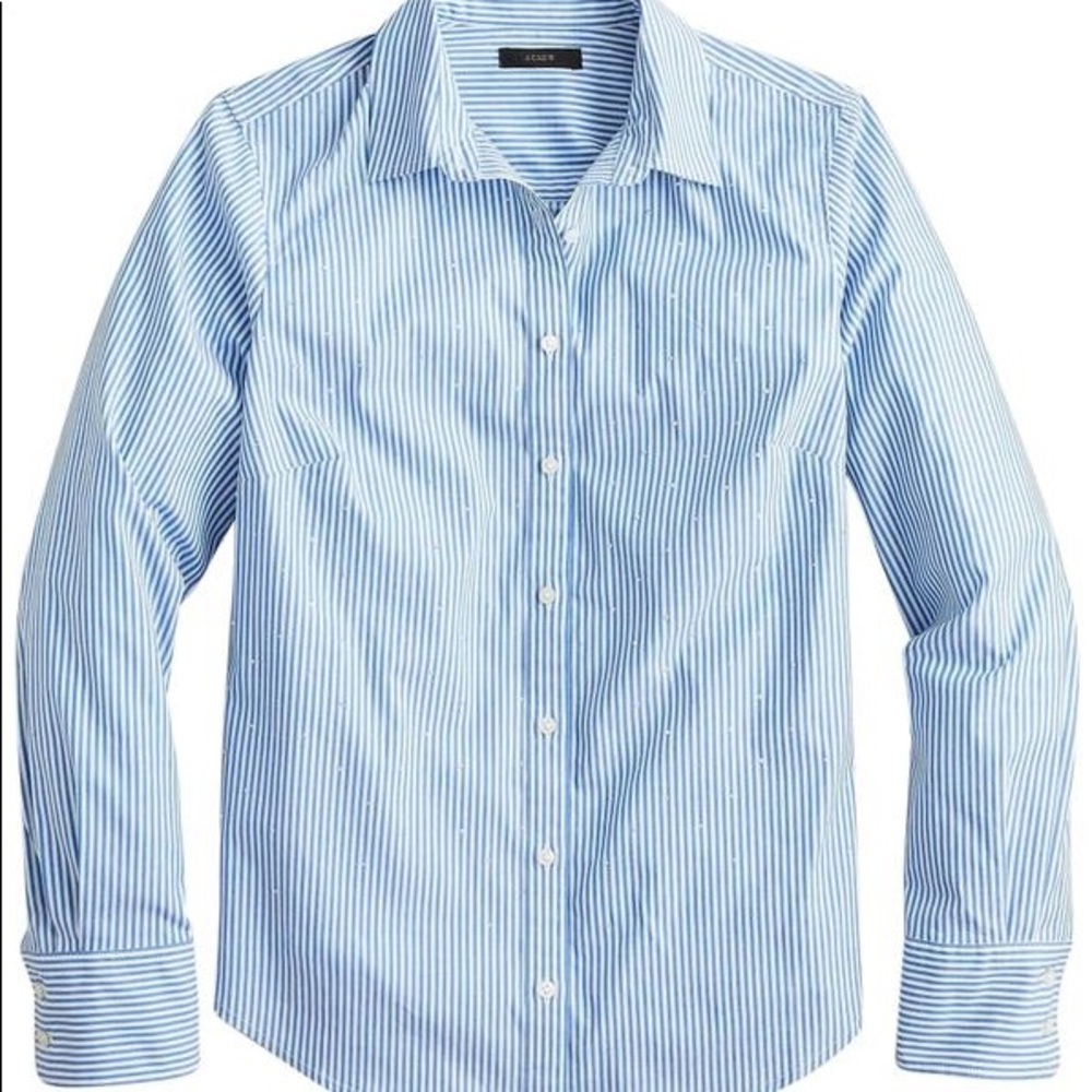J. Crew Gemstone Embellished Perfect Shirt Slim